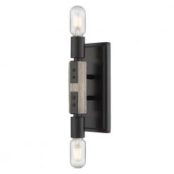 Lowell 2-Light Black Wall Scone by Golden Lighting 8 Lowell 2-Light Black Wall Scone by Golden Lighting -Golden Lighting Shop black golden lighting vanity lighting 7808 2w blk 4f 1000