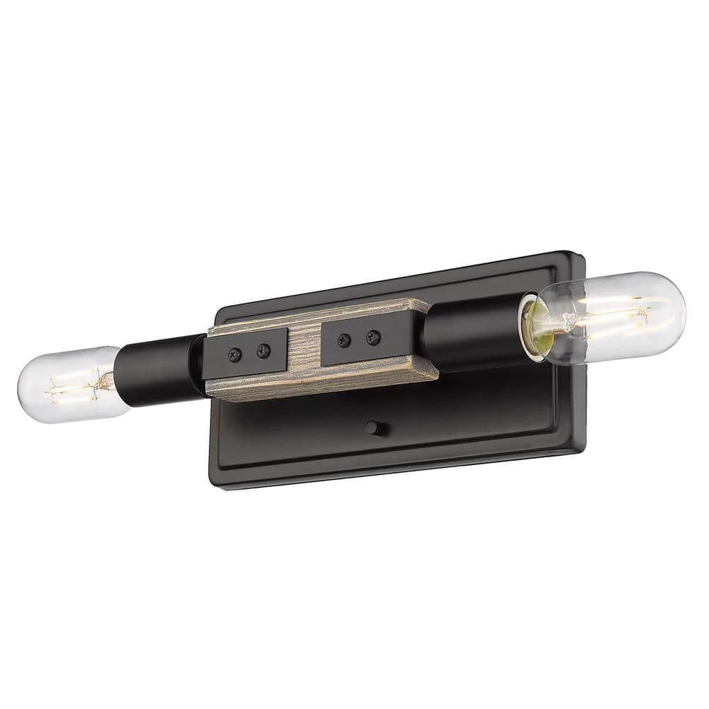 Lowell 2-Light Black Wall Scone by Golden Lighting 3 Lowell 2-Light Black Wall Scone by Golden Lighting