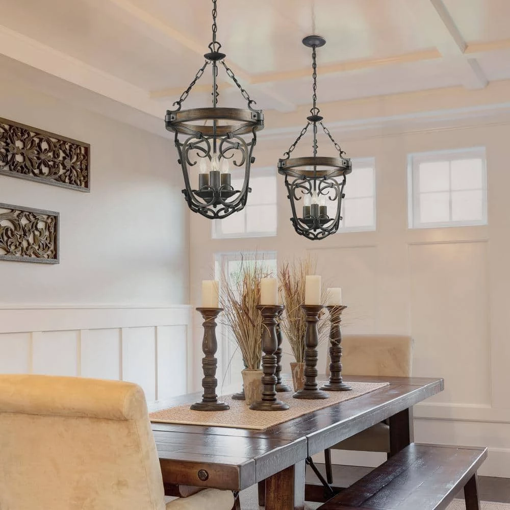 Vargas Collection 3-Light Black Iron Pendant by Golden Lighting 4 Vargas Collection 3-Light Black Iron Pendant by Golden Lighting - Image 2