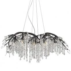 Autumn Twilight BI 12-Light Black Iron Crystal Chandelier by Golden Lighting -Golden Lighting Shop black iron golden lighting chandeliers 9903 12 bi 1f 1000