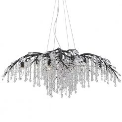 Autumn Twilight BI 12-Light Black Iron Crystal Chandelier by Golden Lighting