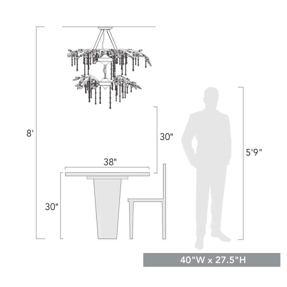 Autumn Twilight 18-Light Black Iron Crystal Chandelier by Golden Lighting 4 Autumn Twilight 18-Light Black Iron Crystal Chandelier by Golden Lighting - Image 2