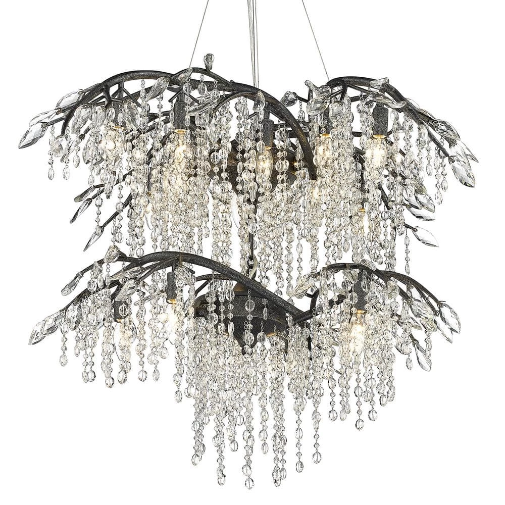 Autumn Twilight 18-Light Black Iron Crystal Chandelier by Golden Lighting 6 Autumn Twilight 18-Light Black Iron Crystal Chandelier by Golden Lighting - Image 4