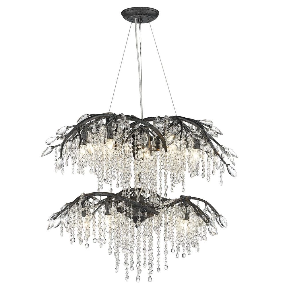 Autumn Twilight 18-Light Black Iron Crystal Chandelier by Golden Lighting 5 Autumn Twilight 18-Light Black Iron Crystal Chandelier by Golden Lighting - Image 3