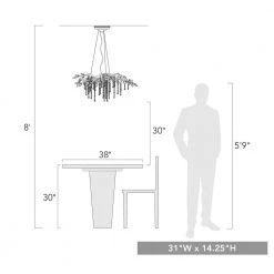 Autumn Twilight BI 6-Light Black Iron Crystal Chandelier by Golden Lighting -Golden Lighting Shop black iron golden lighting chandeliers 9903 6 bi fa 1000