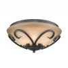 Madera Collection 3-Light Black Iron Flush Mount by Golden Lighting