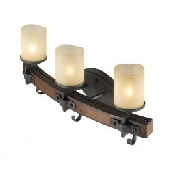 Madera 3-Light Black Iron with Toscano Glass Bath Vanity Light by Golden Lighting -Golden Lighting Shop black iron golden lighting vanity lighting 82ba3mpbi 1f 1000