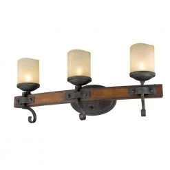 Madera 3-Light Black Iron with Toscano Glass Bath Vanity Light by Golden Lighting -Golden Lighting Shop black iron golden lighting vanity lighting 82ba3mpbi c3 1000