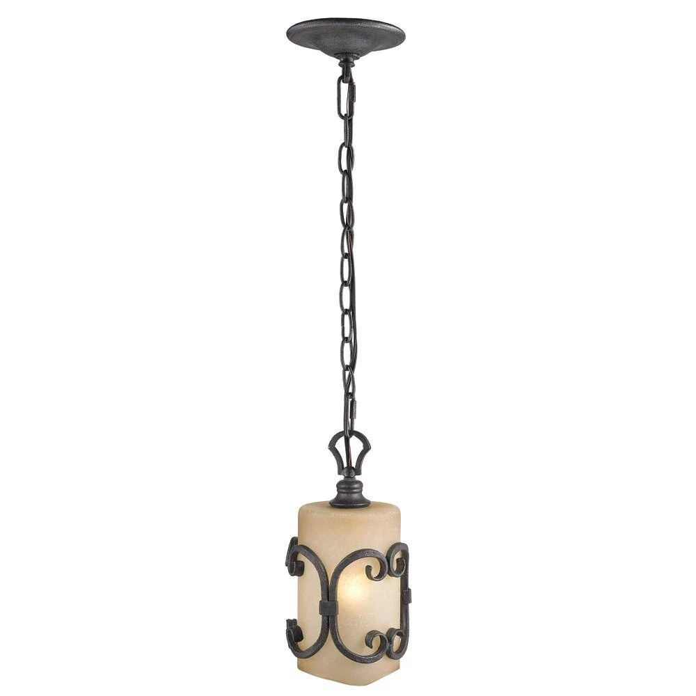 Vargas Collection 1-Light Black Iron Mini Pendant by Golden Lighting 6 Vargas Collection 1-Light Black Iron Mini Pendant by Golden Lighting - Image 4