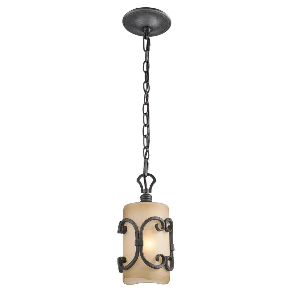 Vargas Collection 1-Light Black Iron Mini Pendant by Golden Lighting 5 Vargas Collection 1-Light Black Iron Mini Pendant by Golden Lighting - Image 3