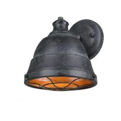 Bartlett 1-Light Black Patina Wall Sconce by Golden Lighting -Golden Lighting Shop black patina golden lighting vanity lighting 3121wmpbp 4f 1000