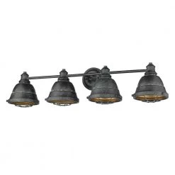 Bartlett 4-Light Black Patina Vanity Light by Golden Lighting -Golden Lighting Shop black patina golden lighting vanity lighting 7312 ba4 bp 1f 1000
