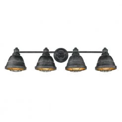 Bartlett 4-Light Black Patina Vanity Light by Golden Lighting -Golden Lighting Shop black patina golden lighting vanity lighting 7312 ba4 bp 4f 1000