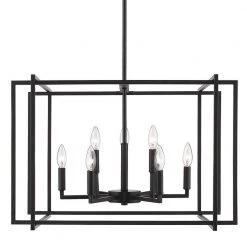 Tribeca 9-Light Black Chandelier with Black Accents by Golden Lighting