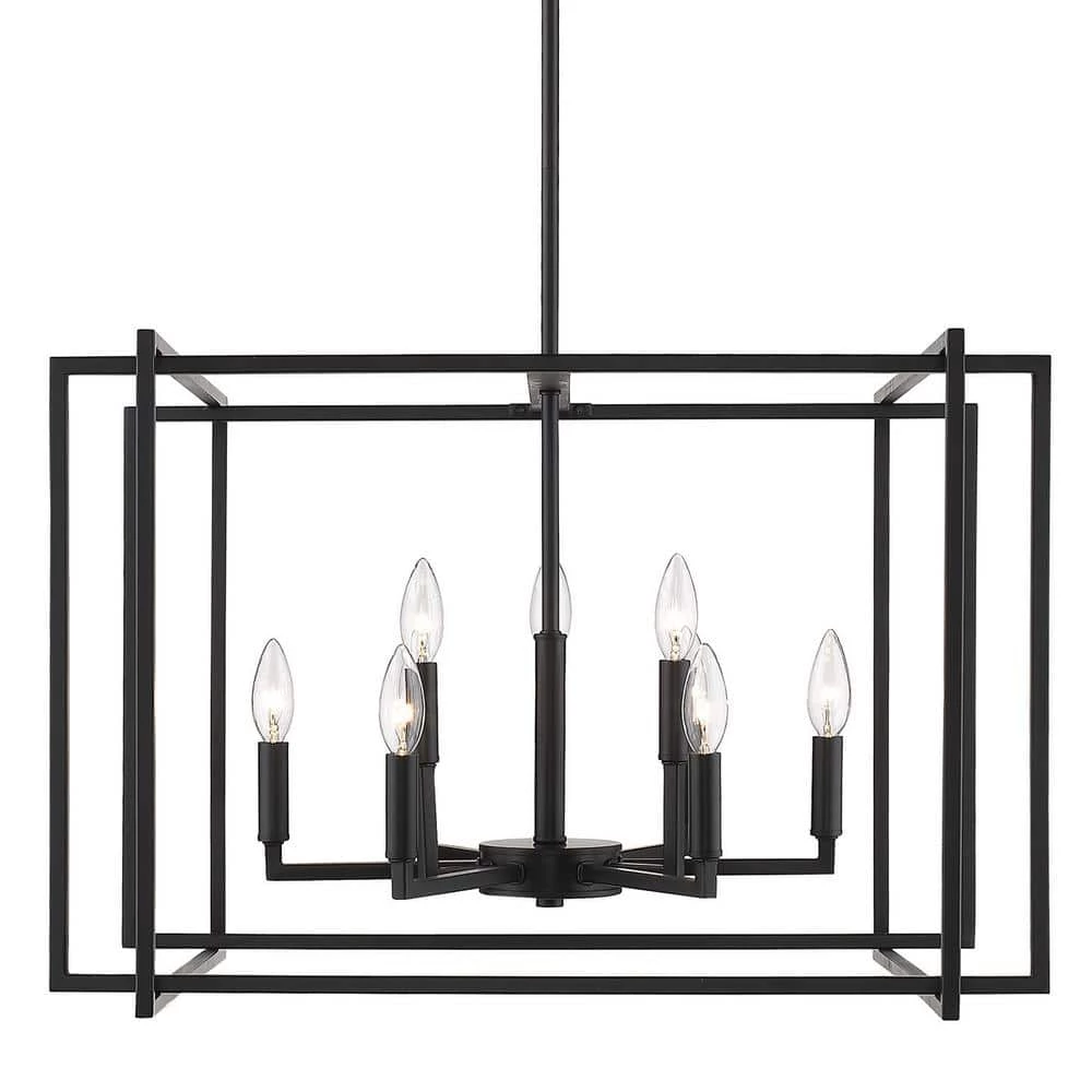 Tribeca 9-Light Black Chandelier with Black Accents by Golden Lighting 3 Tribeca 9-Light Black Chandelier with Black Accents by Golden Lighting