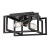 Tribeca 11.5 in. 2-Light Black with Black Accents Flush Mount by Golden Lighting 2 Tribeca 11.5 in. 2-Light Black with Black Accents Flush Mount by Golden Lighting -Golden Lighting Shop black with black accents golden lighting flush mount lights 6070 fm blk blk 64 1000