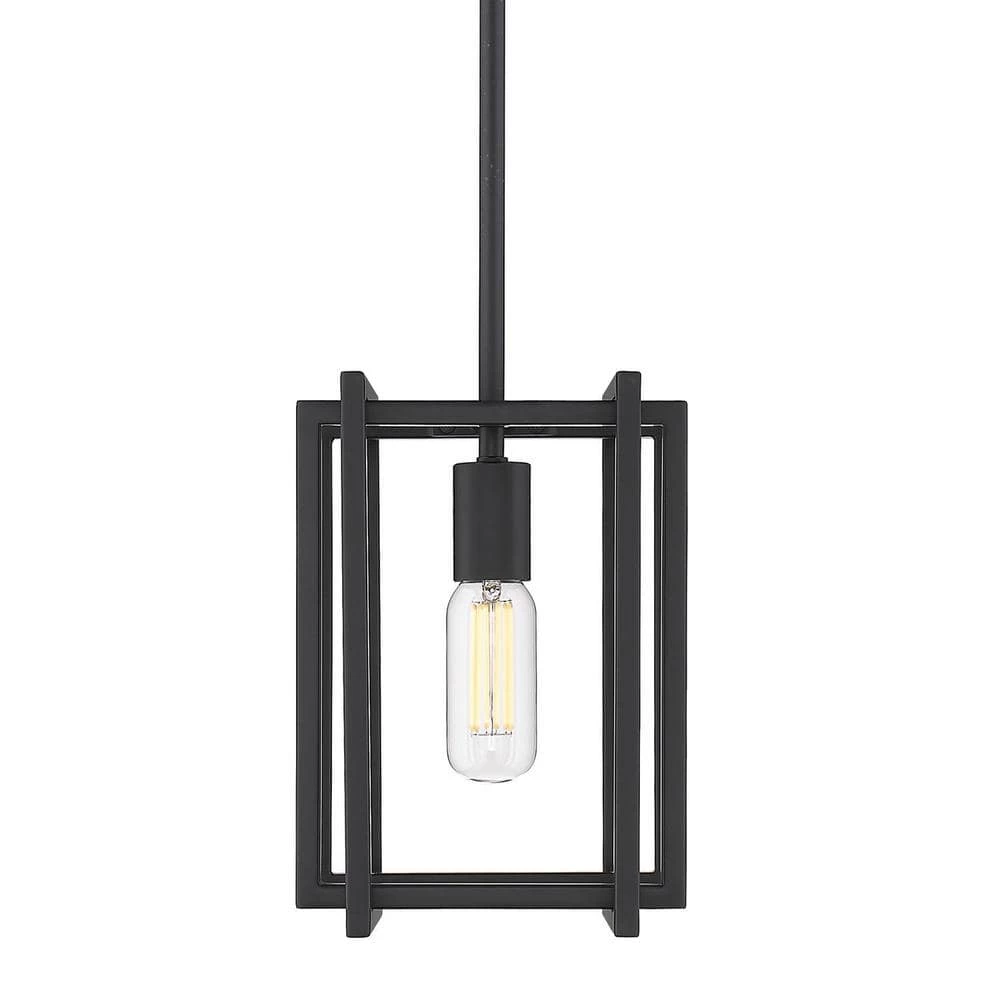 Tribeca 1-Light Black with Black Accents Mini Pendant by Golden Lighting 3 Tribeca 1-Light Black with Black Accents Mini Pendant by Golden Lighting