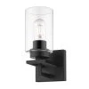 Tribeca 4.5 in. 1-Light Black with Black Accents Bath Vanity Light by Golden Lighting