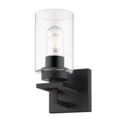 Tribeca 4.5 in. 1-Light Black with Black Accents Bath Vanity Light by Golden Lighting