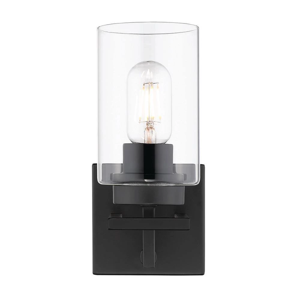 Tribeca 4.5 in. 1-Light Black with Black Accents Bath Vanity Light by Golden Lighting 4 Tribeca 4.5 in. 1-Light Black with Black Accents Bath Vanity Light by Golden Lighting - Image 2