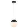 Dixon 1-Light Black with Opal Glass and Black Cap Small Pendant Light by Golden Lighting -Golden Lighting Shop black with black shade and opal glass golden lighting pendant lights 3218 s blk blk 64 1000