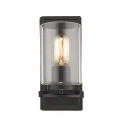 Monroe 1-Light Black with Clear Glass Wall Sconce by Golden Lighting