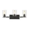Monroe 3-Light Black with Clear Glass Bath Vanity Light by Golden Lighting