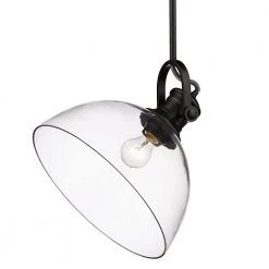 Hines 1-light Black Pendant Light with Clear Shade by Golden Lighting -Golden Lighting Shop black with clear glass shade golden lighting chandeliers 3118 l blk clr 4f 1000