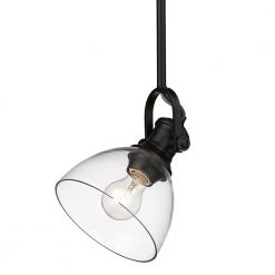 Hines 1-light Black Mini Pendant Light with Clear Shade by Golden Lighting 9 Hines 1-light Black Mini Pendant Light with Clear Shade by Golden Lighting -Golden Lighting Shop black with clear glass shade golden lighting pendant lights 3118m1l blkclr 4f 1000