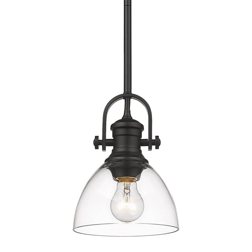 Hines 1-light Black Mini Pendant Light with Clear Shade by Golden Lighting 3 Hines 1-light Black Mini Pendant Light with Clear Shade by Golden Lighting
