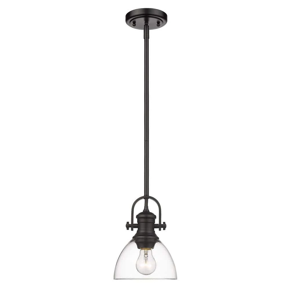 Hines 1-light Black Mini Pendant Light with Clear Shade by Golden Lighting 4 Hines 1-light Black Mini Pendant Light with Clear Shade by Golden Lighting - Image 2