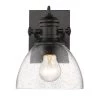 Hines 1-Light Black and Seeded Glass Bath Light by Golden Lighting 2 Hines 1-Light Black and Seeded Glass Bath Light by Golden Lighting -Golden Lighting Shop black with seeded glass golden lighting vanity lighting 3118 ba1 blk sd 64 1000
