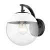 Black Dixon Sconce with Clear Glass and White Cap by Golden Lighting 2 Black Dixon Sconce with Clear Glass and White Cap by Golden Lighting -Golden Lighting Shop black with white shade and clear glass golden lighting vanity lighting 3219 1w blk wht 64 1000
