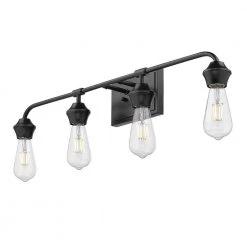Ormond 4.375 in. 4-Light Matte Black Vanity Light by Golden Lighting -Golden Lighting Shop black without shade golden lighting vanity lighting 2120 ba4 blk 1f 1000