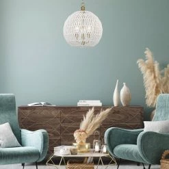 Florence 3 Light Brushed Champagne Bronze Bleached White Raphia Rope Globe Pendant Light by Golden Lighting -Golden Lighting Shop brushed champagne bronze bleached white raphia rope golden lighting chandeliers 6933 3p bcb wr fa 1000