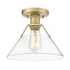 Orwell 10 in. 1-Light Brushed Champagne Bronze with Clear Glass Shade Flush Mount by Golden Lighting -Golden Lighting Shop brushed champagne bronze clear glass shade golden lighting flush mount lights 3306 fm bcb clr 64 1000