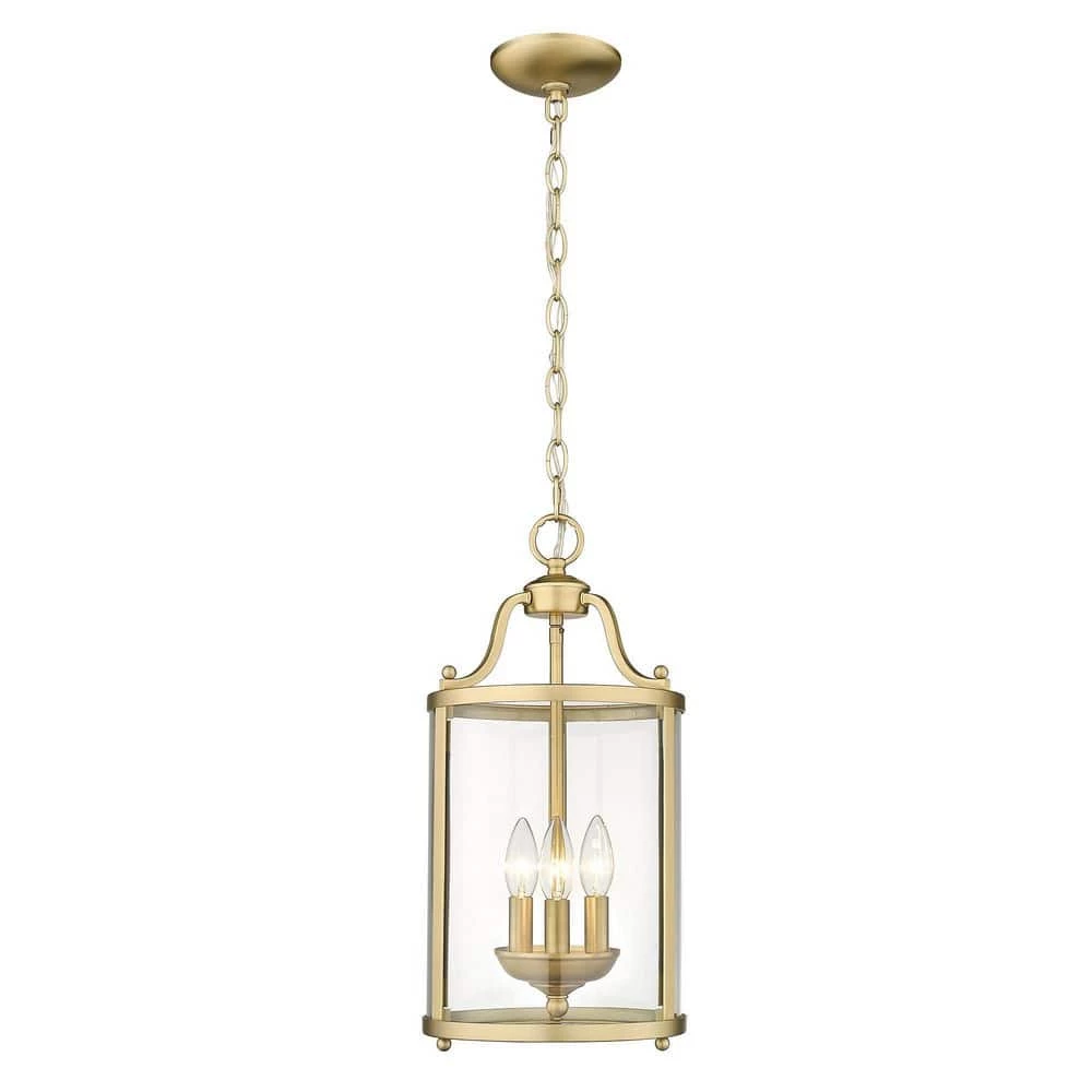 Payton 3-Light Brushed Champagne Bronze Standard Pendant Light with Clear Glass Shades by Golden Lighting 4 Payton 3-Light Brushed Champagne Bronze Standard Pendant Light with Clear Glass Shades by Golden Lighting - Image 2