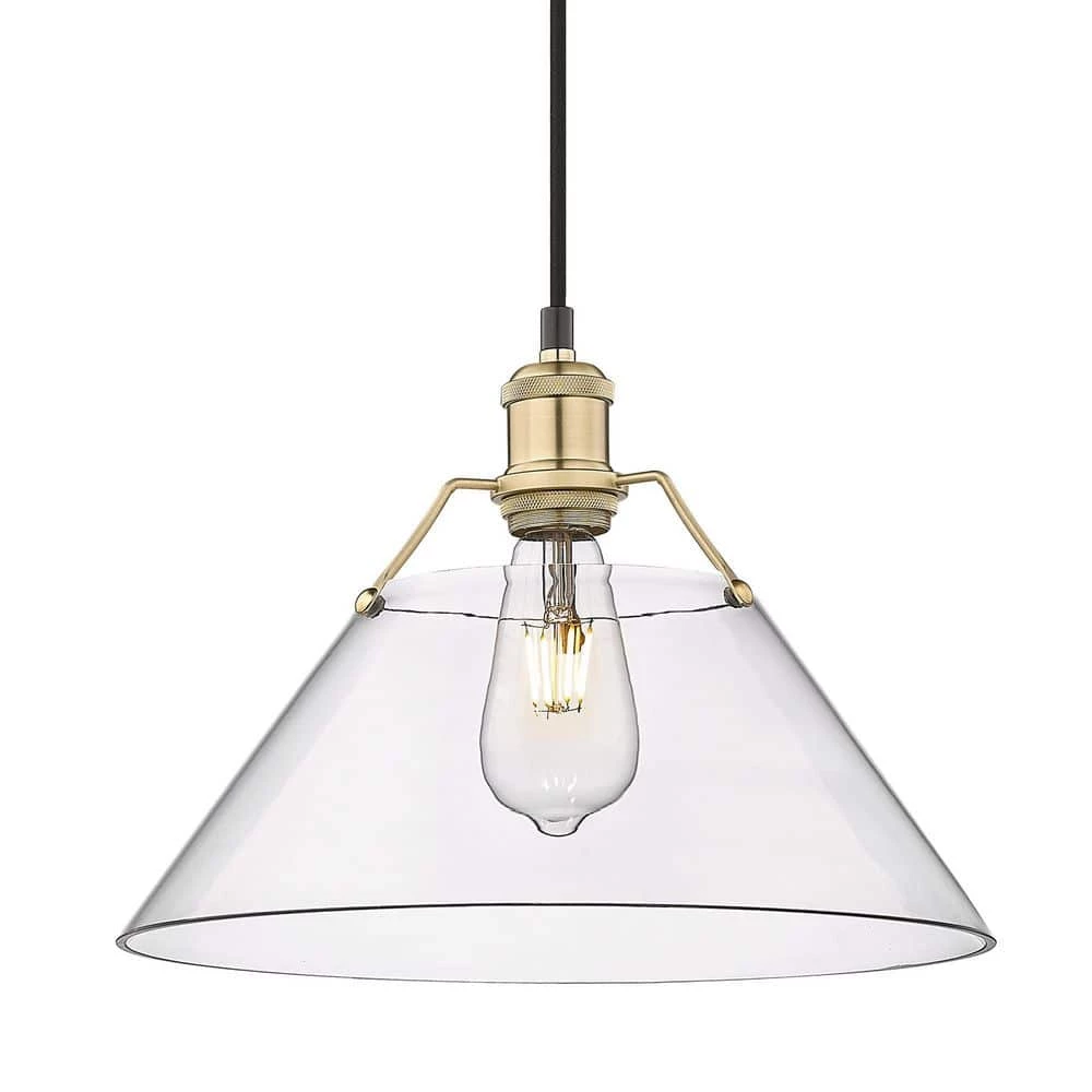 Orwell 1-Light Brushed Champagne Bronze Standard Pendant Light with Clear Glass Shade by Golden Lighting 3 Orwell 1-Light Brushed Champagne Bronze Standard Pendant Light with Clear Glass Shade by Golden Lighting