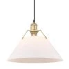 Orwell 1-Light Brushed Champagne Bronze Standard Pendant Light with Opal Glass Shade by Golden Lighting -Golden Lighting Shop brushed champagne bronze golden lighting chandeliers 3306 l bcb op 64 1000