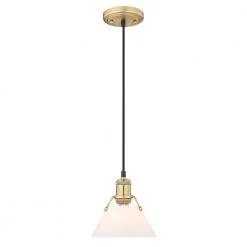 Orwell 7.5 in. 1-Light Pendant in Brushed Champagne Bronze with Opal Glass Shade by Golden Lighting 7 Orwell 7.5 in. 1-Light Pendant in Brushed Champagne Bronze with Opal Glass Shade by Golden Lighting -Golden Lighting Shop brushed champagne bronze golden lighting chandeliers 3306 s bcb op 4f 1000