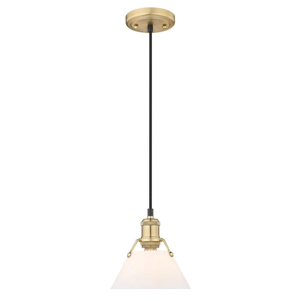 Orwell 7.5 in. 1-Light Pendant in Brushed Champagne Bronze with Opal Glass Shade by Golden Lighting 5 Orwell 7.5 in. 1-Light Pendant in Brushed Champagne Bronze with Opal Glass Shade by Golden Lighting - Image 3
