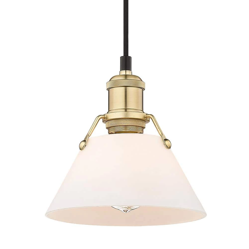 Orwell 7.5 in. 1-Light Pendant in Brushed Champagne Bronze with Opal Glass Shade by Golden Lighting 3 Orwell 7.5 in. 1-Light Pendant in Brushed Champagne Bronze with Opal Glass Shade by Golden Lighting