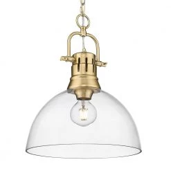 Duncan 1-Light Brushed Champagne Bronze Standard Pendant Light with Clear Glass Shade by Golden Lighting 9 Duncan 1-Light Brushed Champagne Bronze Standard Pendant Light with Clear Glass Shade by Golden Lighting -Golden Lighting Shop brushed champagne bronze golden lighting chandeliers 3602 l bcb clr 4f 1000