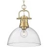 Duncan 1-Light Brushed Champagne Bronze Standard Pendant Light with Clear Glass Shade by Golden Lighting 2 Duncan 1-Light Brushed Champagne Bronze Standard Pendant Light with Clear Glass Shade by Golden Lighting -Golden Lighting Shop brushed champagne bronze golden lighting chandeliers 3602 l bcb clr 64 1000