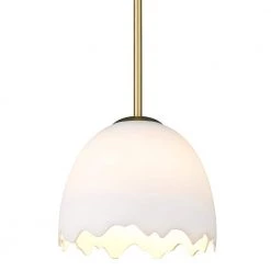 Brinkley 1-Light Brushed Champagne Bronze Small Pendant with Other Shade by Golden Lighting