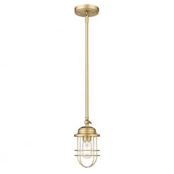 Seaport 1-Light Brushed Champagne Bronze Mini Pendant with Steel Shade by Golden Lighting -Golden Lighting Shop brushed champagne bronze golden lighting chandeliers 9808 m1l bcb c3 1000