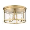 Payton 14.75 in. 3-Light Brushed Champagne Bronze Flush Mount with Clear Glass Shade by Golden Lighting -Golden Lighting Shop brushed champagne bronze golden lighting flush mount lights 1157 fm bcb 64 1000