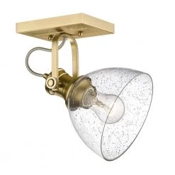 Hines 1-Light Brushed Champagne Bronze Semi-Flush by Golden Lighting -Golden Lighting Shop brushed champagne bronze golden lighting flush mount lights 3118 1sf bcb sd 4f 1000