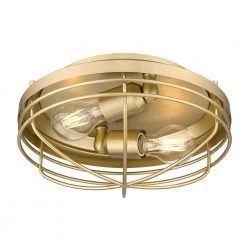 Seaport 12 in. 2-Light Brushed Champagne Bronze Flush Mount by Golden Lighting -Golden Lighting Shop brushed champagne bronze golden lighting flush mount lights 9808 fm bcb 4f 1000