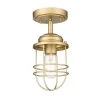 Seaport 4.63 in. 1-Light Brushed Champagne Bronze Semi-Flush Mount by Golden Lighting -Golden Lighting Shop brushed champagne bronze golden lighting flush mount lights 9808 sf bcb 64 1000